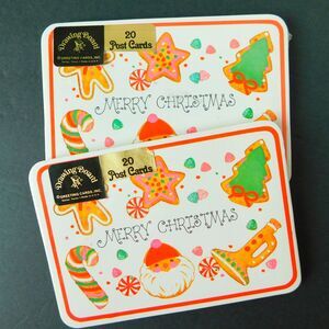 Vintage Merry Christmas Drawing Board Greeting Post Cards, Lot of 2 Packages NOS
